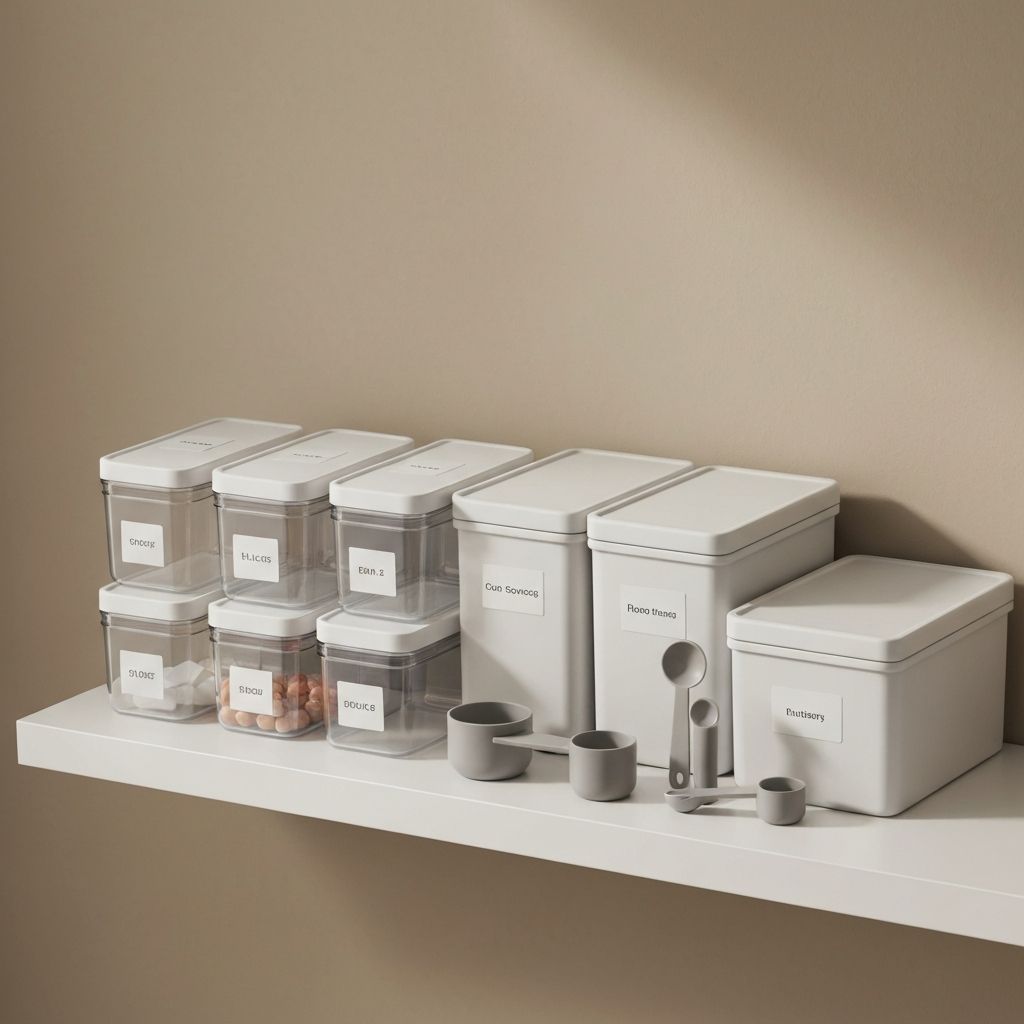 Organized supplement storage with containers and tools